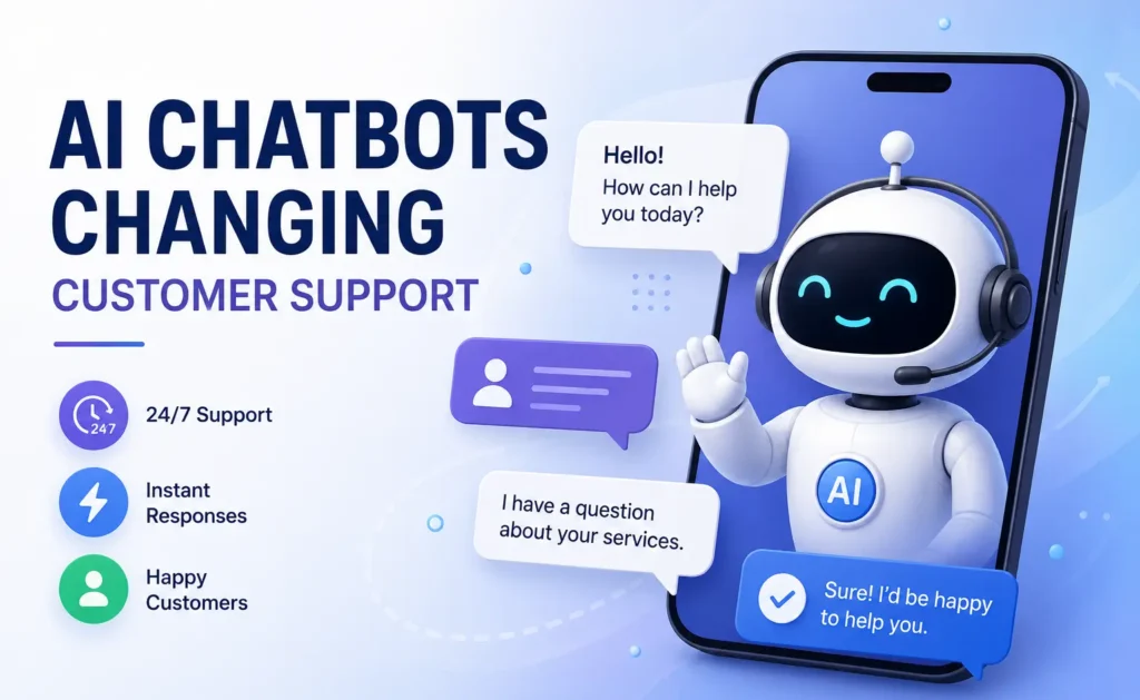AI chatbots for customer support and business automation concept in 2026