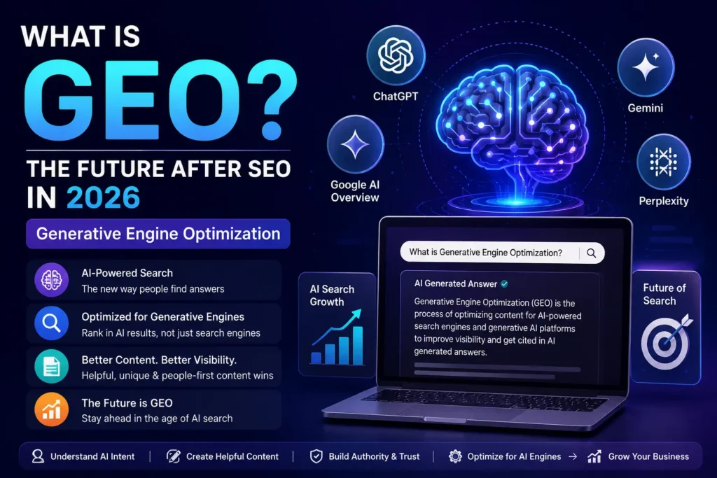 Generative Engine Optimization and AI search optimization concept for SEO in 2026